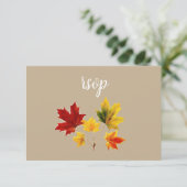 carte de réponse feuilles d'érable vintage (Debout devant)