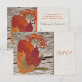 Carte de réponse Feuilles et Fleurs séchées d'Auto (Devant / Derrière)
