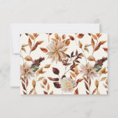 Carte de réponse Feuilles rustiques d'automne (Dos)