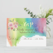 Carte de réponse Fleur de giclure d'aquarelle mode (Debout devant)