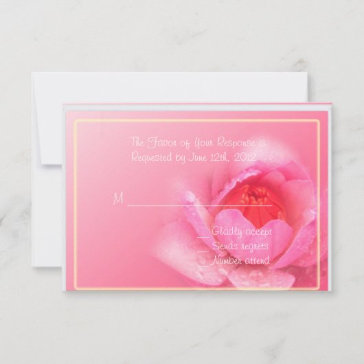 carte de réponse fleur de nénuphar rose (Devant)