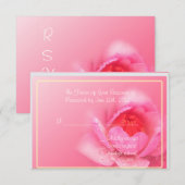 carte de réponse fleur de nénuphar rose (Devant / Derrière)