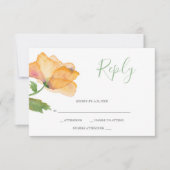 Carte de réponse Fleur de pavot orange aquarelle (Devant)