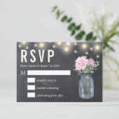 Carte de réponse  Fleur de pivoine rustique sur ta (Debout devant)