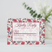 Carte de réponse Fleur de Rose Mignonne (Debout devant)