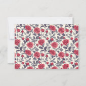 Carte de réponse Fleur de Rose Mignonne (Dos)
