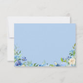 Carte de réponse Fleur d'Hydrangea Bleu Clair avec (Dos)
