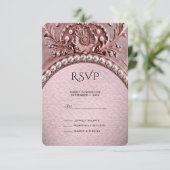 Carte de réponse Fleur rose (Debout devant)