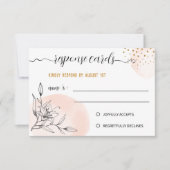 Carte de réponse Fleur Rose Moderne & Noir Points (Devant)