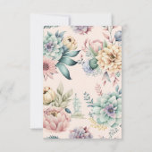 CARTE DE RÉPONSE FLEURALE ÉLÉGANTE ROSE PRINTEMPS (Dos)