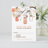 Carte de réponse Fleurs de printemps Bocaux Mason (Debout devant)