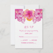 Carte de réponse Fleurs d'Hibiscus Brosse (Devant)