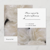 Carte de réponse Fleurs en papier blanc à plis (Devant / Derrière)