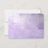 Carte de réponse Fleurs violettes avec perles qui (Dos)