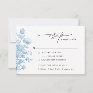 Carte de réponse Floral Sketch