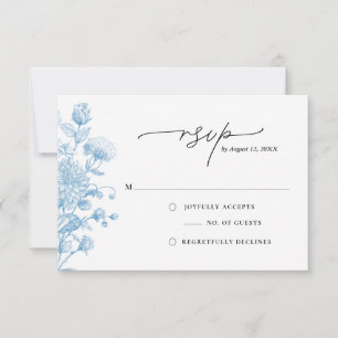 Carte de réponse Floral Sketch