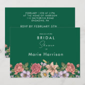 Carte de réponse florale (Devant / Derrière)