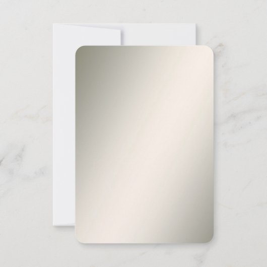 Carte de réponse florale à feuilles ondulées dorée (Dos)