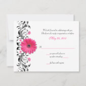 Carte de réponse florale à la marguerite de Gerber (Dos)