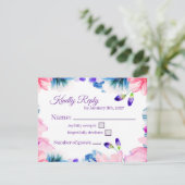 Carte de réponse florale à l'aquarelle de couleur (Debout devant)
