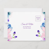 Carte de réponse florale à l'aquarelle de couleur (Dos)
