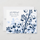 Carte de réponse florale abstraite (Dos)