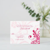 Carte de réponse florale abstraite rose et blanc (Debout devant)