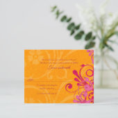 Carte de réponse florale abstraite rose et orange (Debout devant)