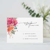 Carte de réponse florale aquarelle (Debout devant)