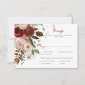 Carte de réponse florale aquarelle boho automne RS (Devant)