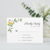 carte de réponse florale aux citrons aquarelle (Debout devant)