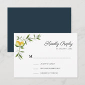 carte de réponse florale aux citrons aquarelle (Devant / Derrière)