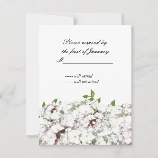 Carte de réponse florale blanche et blanche délica (Devant)