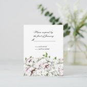 Carte de réponse florale blanche et rose délicate (Debout devant)