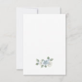 Carte de réponse florale bleue (Dos)