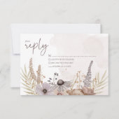 Carte de réponse florale Boho (Devant)