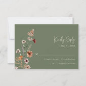 Carte de réponse florale Boho Sage (Devant)