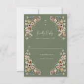 Carte de réponse florale Boho Sage (Devant)
