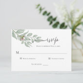 Carte de réponse florale chic moderne simple (Debout devant)