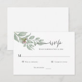 Carte de réponse florale chic moderne simple (Devant / Derrière)
