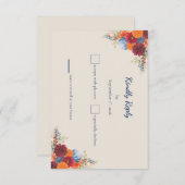 Carte de réponse florale d'automne (Devant / Derrière)