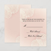Carte de réponse florale de chrysanthème rose (Devant / Derrière)