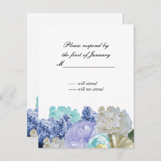 Carte de réponse florale Dreamy (Devant / Derrière)