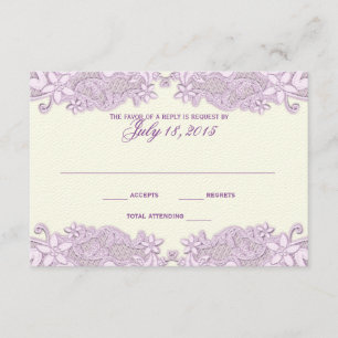 Carte de réponse florale du pays de dentelle de la