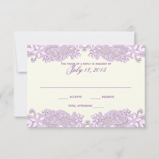 Carte de réponse florale du pays de dentelle de la (Devant)