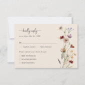 Carte de réponse florale élégante boho (Devant)