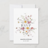 Carte de réponse florale élégante | Carte de répon (Devant)