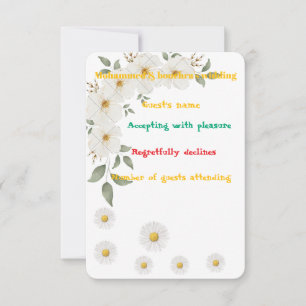 Carte de réponse florale élégante – mariage person