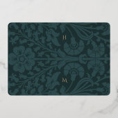 Carte de réponse florale émeraude (Verso)