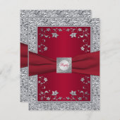 Carte de réponse florale en feuille d'aluminium FA (Devant / Derrière)